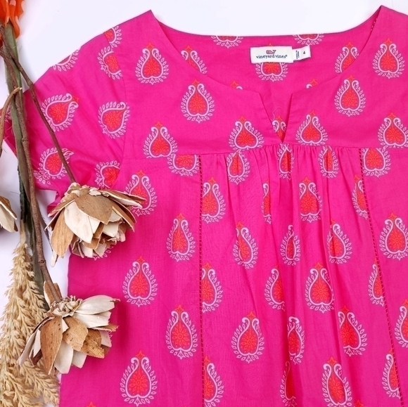 Vineyard Vines Pink Light Cotton Lined Dress Sz 4 - Picture 2 of 11